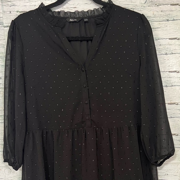 Reitmans Black Sheer Sleeve Mini Dress - Picture 3 of 10